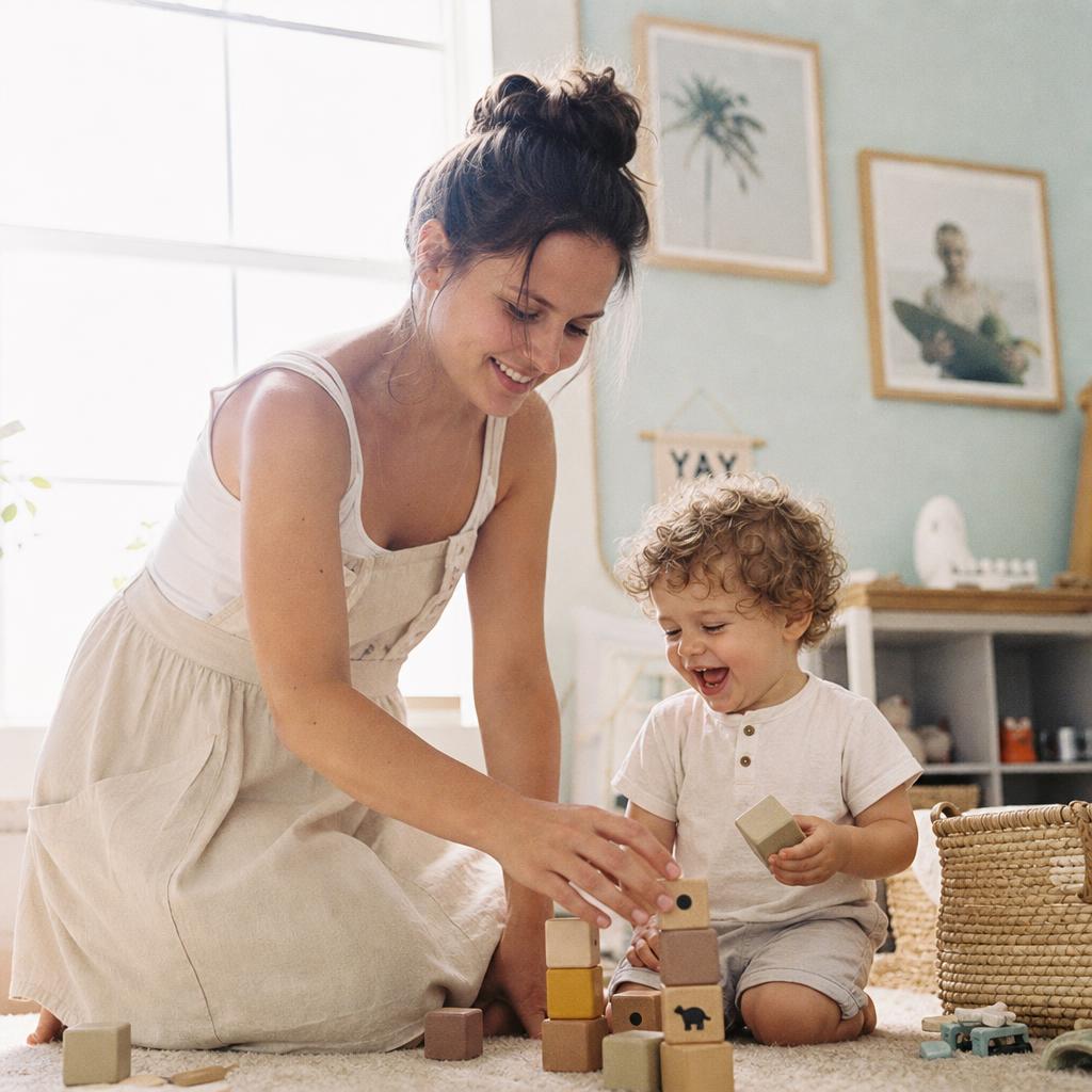 Caregiver playing with a child